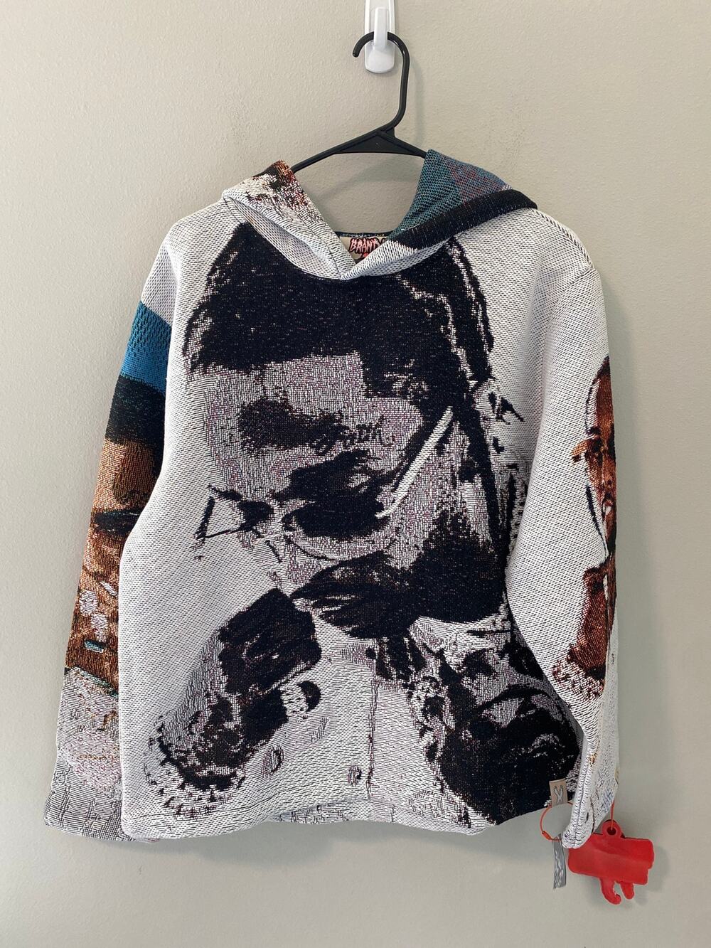 New Brand X Studios Pop Smoke Tapestry Hoodie Streetwear Size Med - Picture 1 of 3